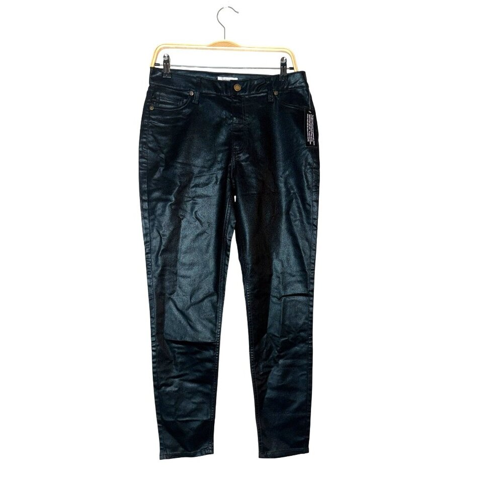 Haute Hippie Tribe Black Coated Faux Leather Skinny Pants Size 8